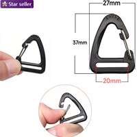 Mousqueton triangulaire de 20 mm, porte-clés, boucle à pression en plastique, crochet à ressort à dégagement rapide, sangle de sac à main, crochet en métal, accessoire de camping