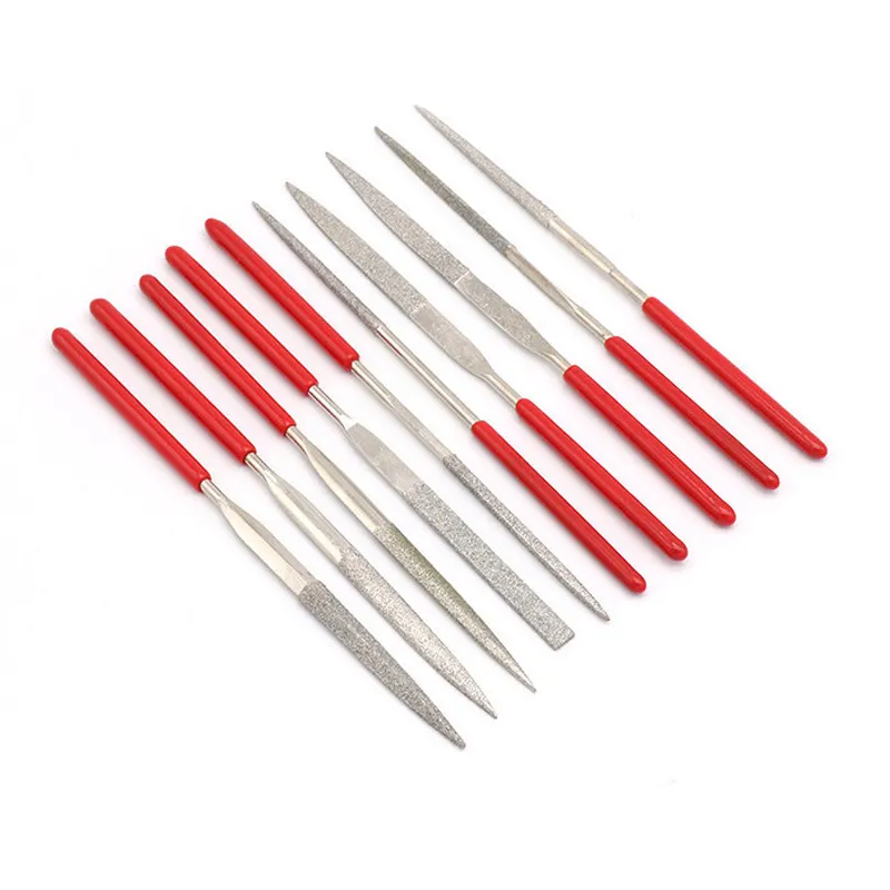 10 pcs Diamante Needle File Set, jewelers File A Mano Tool Kit per il Metallo di Pietra di Ceramica Dei Monili di Vetro Scultura Ruvida di Deposito