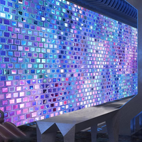 Papier peint holographique irisé à paillettes, effet mosaïque 3D pour mur de fond de boîte de nuit ou de bar