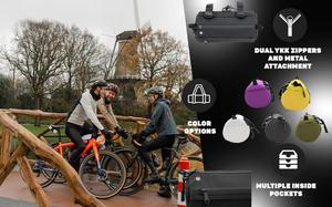 Bolsa de Manillar para Bicicleta Multifuncional de Nailon Resistente, con Cremallera Reflectante Grande, Impermeable, Desmontable, Negra, Deportiva - Product Image 4