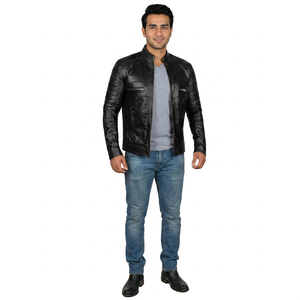 Chaqueta de Cuero Transpirable Vintage, Elegante y a la Moda, de Buena Calidad, Más Vendida, a Bajo Precio, Nuevo Diseño, 100% Cuero Puro para Hombre - Product Image 1