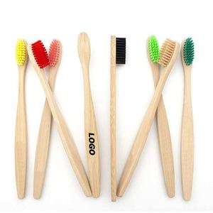 Cepillo de Dientes de Bambú Ecológico con Cerdas Suaves o Firmes, Mango Biodegradable, Logotipo Personalizado para Regalos Promocionales - Product Image 1