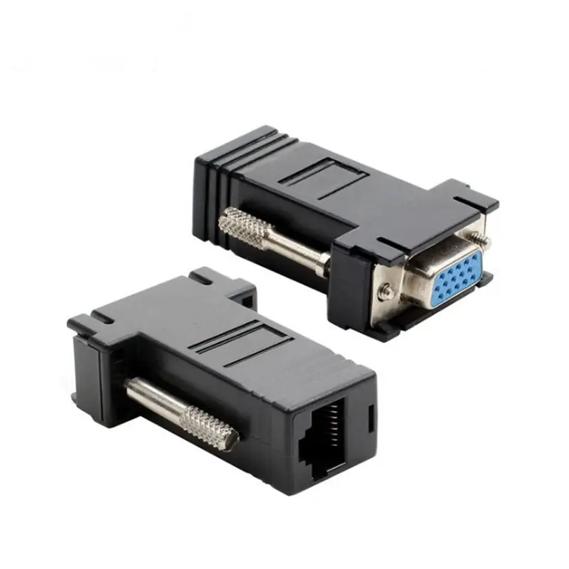 โรงงาน 15pin VGA หญิง RJ-45 หญิง VGA RGB HDB Extender LAN CAT5 CAT6 RJ45 เครือข่าย Ethernet สายอะแดปเตอร์