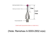 Pointe de sonde sphérique en acier au tungstène Makinopc M4 Ruby 2 mm, stylet de 10 mm pour machines-outils, remplacement pour Renishaw A-5003-2932, garantie 3 mois