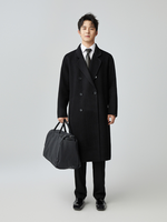 Manteau en laine pour homme, long, double face, double boutonnage, décontracté, uni, couleur unie, luxe léger, réversible, imperméable, respirant
