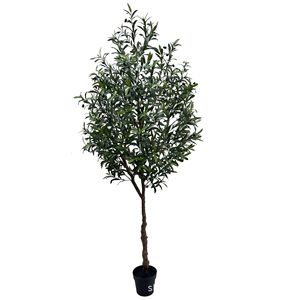 Grand arbre <span class=keywords><strong>d</strong></span>'olivier <span class=keywords><strong>d</strong></span>'<span class=keywords><strong>intérieur</strong></span> en plastique de style nordique avec feuilles ultra-réalistes, ornement en pot écologique - Product Image 5