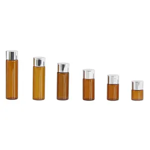 Terbaik Jual Botol Botol 5 Ml 8 Ml 10 Ml 12 Ml 15 Ml Amber Kosong Botol Kaca dengan Aluminium screw Cap