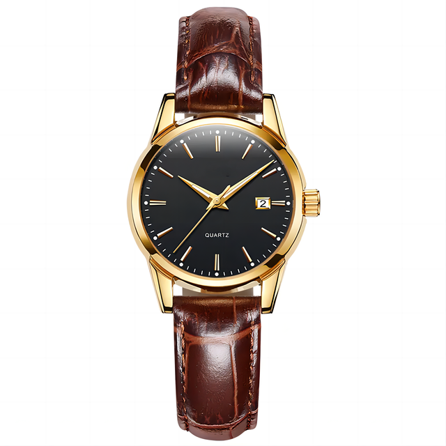 2023 High Quality 50 PCS Customized Leather Watch Fashion Luminous Week Day Classic Quartz Women's Waterproof Watch