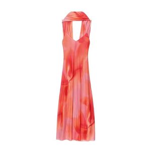 Vestido Maxi de Verano para Mujer, Casual, Cuello en V, Tirantes Finos, Diseño sin Espalda, Cintura Natural, Transpirable, Decorado con Bufanda - Product Image 2