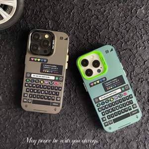 Coque de téléphone galvanisée pour iPhone 15/14 Pro Max/13 Pro/12/11-PC IMD, conception de clavier <span class=keywords><strong>Emoji</strong></span> et protection antichoc - Product Image 2