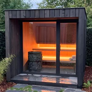 Sauna de vapor para 5-6 personas de lujo de alta calidad, cabina de troncos conservada personalizada para exteriores, cabina de jardín, sala de Sauna tradicional - Product Image 3