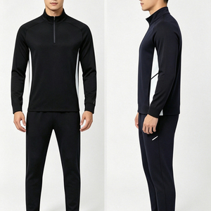 Survêtement de football pour homme, veste zippée à manches longues, pantalon de jogging, évacuation de l'humidité, respirant, séchage rapide, couleur unie, toutes saisons - Product Image 3