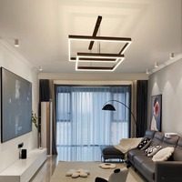 Lustre carré noir à LED moderne, luminaire suspendu géométrique contemporain pour salle à manger, îlot de cuisine, restaurant