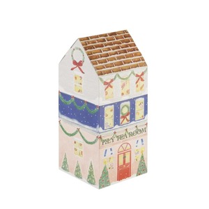 Caja de regalo de papel estucado con forma de casa navideña, personalizable según las necesidades - Product Image 1