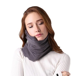 Oreiller de voyage en forme de U, oreiller portable avec rembourrage en éponge, gris et noir, pour adultes, enfants et personnes âgées - Product Image 5