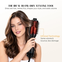 Brosse à air chaud 4 en 1, brosse coiffante, sèche-cheveux portable, brosse sèche-cheveux infrarouge professionnelle de salon