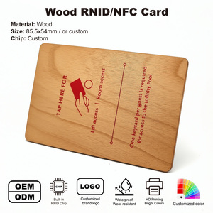Cartes <span class=keywords><strong>de</strong></span> visite personnalisées en bois et plastique avec fonction <span class=keywords><strong>de</strong></span> paiement, puces doubles 125KHz/13.56MHz, compatibles NFC - Product Image 1