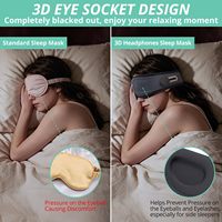 Headphone Masker Tidur 3D SM025 dengan CE FCC Rohs, Speaker yang Dapat Disesuaikan, Cup Mata yang Dapat Dilepas dan Dicuci, Earphone Nirkabel
