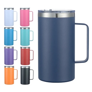 Vaso Térmico de Acero Inoxidable 304 de 24 oz, <span class=keywords><strong>con</strong></span> Asa, Doble Pared, para Café Caliente, Cerveza Fría, Camping, Personalizable - Product Image 3