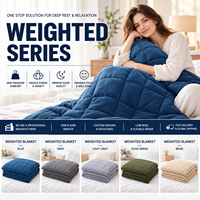 Couverture lestée matelassée uniformément répartie, 100 % coton, douce et respirante, avec microbilles de verre de qualité supérieure pour un sommeil réparateur