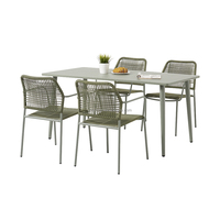 Ensemble de table de restaurant pour terrasse, mobilier commercial, ensemble de salle à manger en métal pour l'extérieur, pour 6 personnes