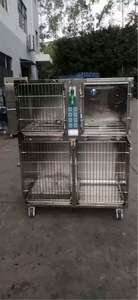 กรงสัตว์เลี้ยงแบบโมดูลาร์สแตนเลสขนาดใหญ่ แบบซ้อนได้ สำหรับสัตว์ พร้อมอุปกรณ์ผ่าตัดสัตวแพทย์ - Product Image 2