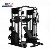 Machine Smith multifonctionnelle commerciale en acier robuste, cage de musculation, appareil d'entraînement fonctionnel avec câbles pour entraînement complet du corps en salle de sport