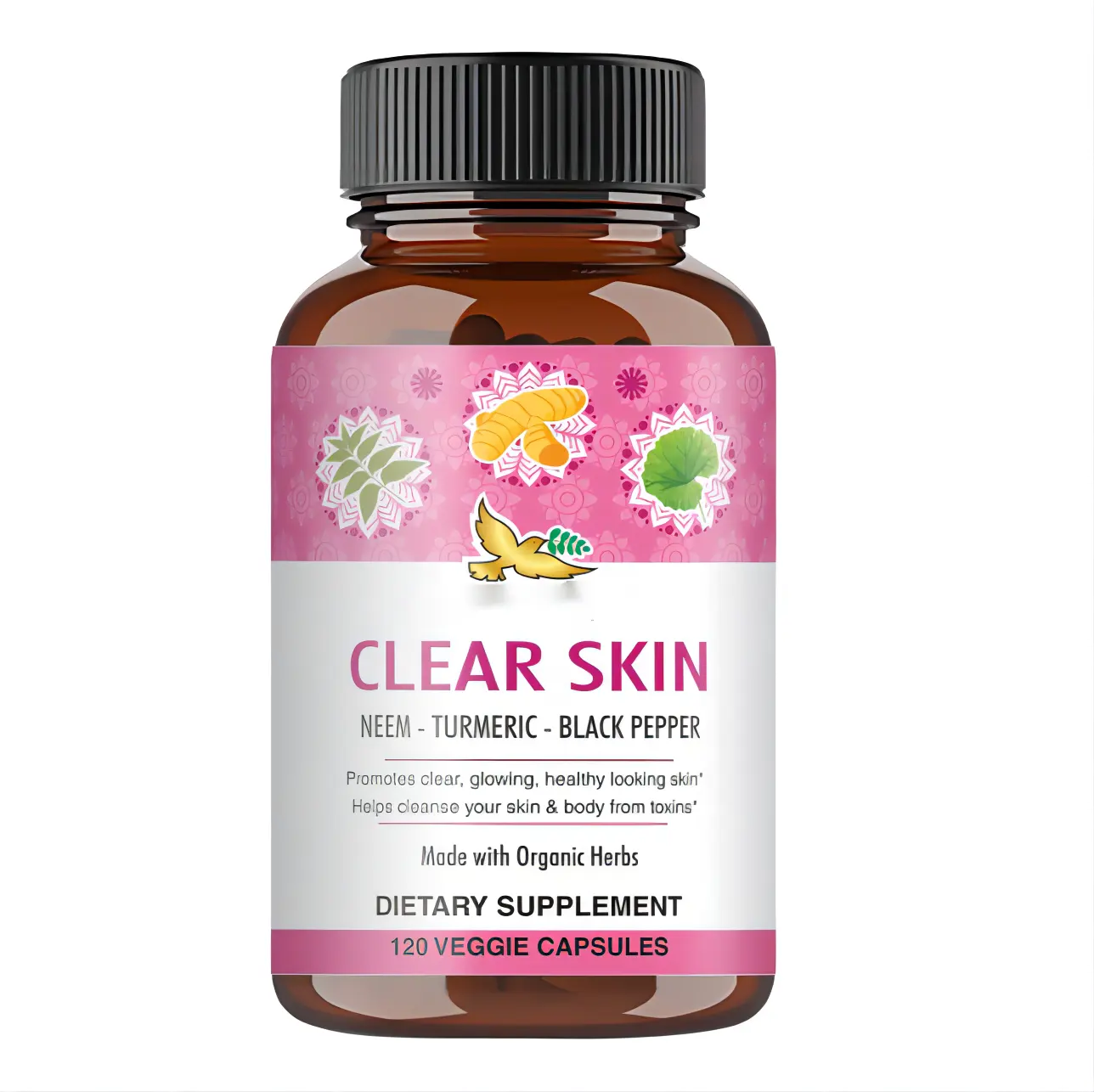 Organic Clear Skin Capsules Skin Health & Blood Cleanse Supplement For Women's Health Clear Glowing And Healthy Looking Skin
