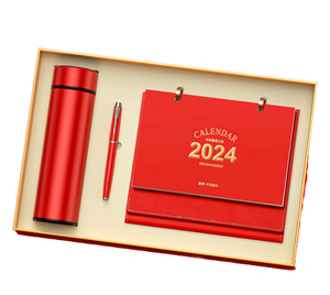 Ensemble de calendriers de bureau promotionnels pour le Nouvel An 2025, personnalisé avec impression sérigraphique, clé USB, bloc-notes, batterie externe, cadeau d'affaires - Product Image 1