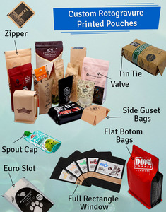 Bolsa de Fondo Plano de Plástico Color Azul <span class=keywords><strong>Mar</strong></span> para Café, con Bolsillo y Cierre de Cremallera para Empaque de Café - Product Image 5