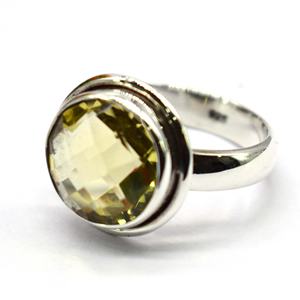 Natural <b>Citrine</b> Round Gemstone 925 Sterling Silver <b>Ring</b> - Product Image 3