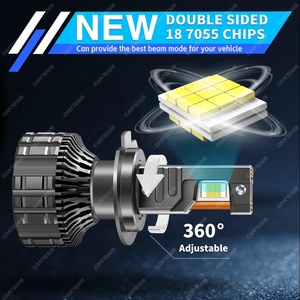 Lampadina LED K19 ad Alta Potenza 190W H4 con Ventola di Raffreddamento, H1 H7 H8 H11 9005 HB3 9006 HB4, Faro Auto LED Canbus H4 - Product Image 2
