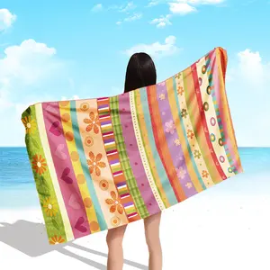 Free Design Custom Beach towel Strand tuch mit Logo Custom Print Schneller Versand Sommer Große Strand tuch Mikro faser