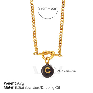 Collar de Acero Inoxidable Chapado en Oro con Colgantes de Letras de Resina Coloridas, Cadena de Eslabones Moderna, Unisex, para Uso Diario - Product Image 6