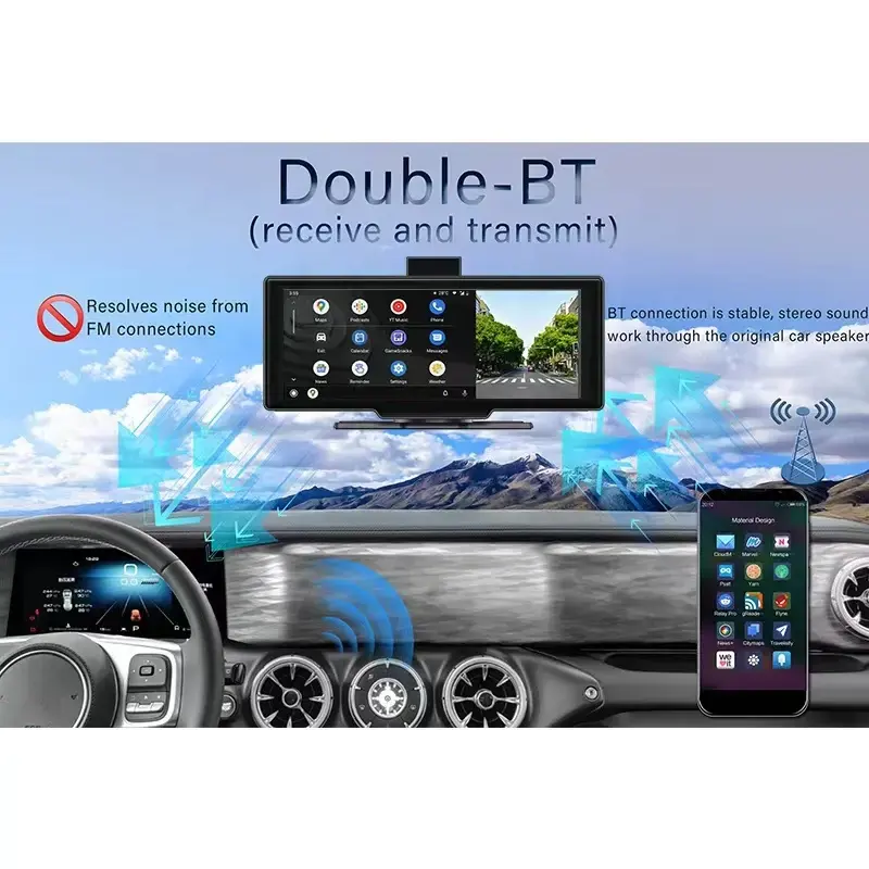 2024 phong cách mới 10.26 inch Navigation Stereo Android Auto Car đài phát thanh không dây Carplay Dash Cam DVD Player