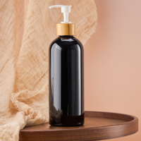 Bouteille de lotion en plastique PET écologique bleue et noire de 300 ml et 500 ml, calibre 24 et 28, flacon pompe vide pour l'emballage de conditionneur capillaire