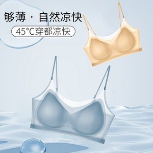 GERsome Ultra Thin Ice Silk Bras For Women, Lifting Cooling Seamless Bras, Non-Marking Net Yarn Breathable Latex Underwear - Foto 3