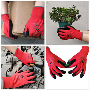 批发聚酯纤维手套男式工业握力重型安全建筑花园防护装备工作手套 - Product Image 5