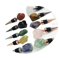 2022 कस्टम सुरुचिपूर्ण लाल डाट beadable रत्न Druzy पत्थर सुलेमानी क्रिस्टल शराब की बोतल Stoppers