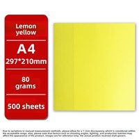 Papier copie en pâte de bois recyclable teinté jaune, formats A4/A3/A5/A6, 500 feuilles/paquet, 80g/70g, Jaune citron vif et Jaune doré