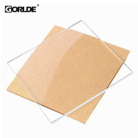 Plaque acrylique transparente GORLDE, petite plaque carrée en verre transparent pour la fabrication de boîtes de présentation personnalisées faites à la main