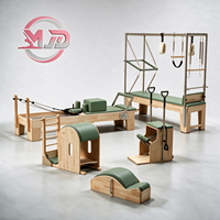Ensemble Pilates multifonction 5 pièces en bois : Reformer, Cadillac, Ladder Barrel, Correcteur de colonne vertébrale, Chaise Wunda pour studio de yoga et entraînement