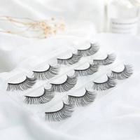Faux cils individuels en marque blanche, 6 paires, en fibre synthétique 3D, faits à la main, bande en coton, épaisseur 0,07 mm, grand plateau, personnalisables