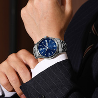 Gohuos 8801 Montre populaire pour homme Mouvement original Bracelet en acier inoxydable Montre à calendrier lumineux Montre-bracelet de luxe Montre à quartz pour homme