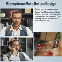Headphone kantor profesional pusat panggilan harga kompetitif ENC UC Headset USB berkabel dengan mikrofon untuk PC Laptop komputer