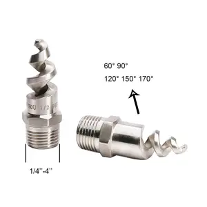 Fire sprinkler 1/2 penggosok basah nozel baja tahan karat, nozel semprotan air spiral kuningan penuh kerucut