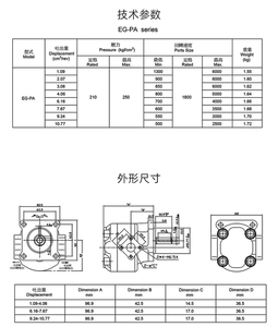 ปั๊มเกียร์ไฮดรอลิกแรงดันสูงสำหรับรถยก EG PA 310 F9R EG-PA-F11R EG-PA-F12R EG-PA-F1R EG-PA-F2R EG-PA-F9R - Product Image 3