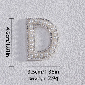 <strong>Fabric</strong> Iron-On Embroidered Sequins Pearl <strong>Letter</strong> Hot Melt and Self Adhesive Patches Triangle Shape 26 <strong>Letters</strong> for Cloth - Product Image 6