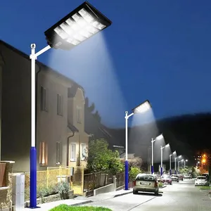 Toptan fiyat su geçirmez Ip65 açık 180w 240w 300w hepsi bir entegre güneş enerjili Led sokak lambası sokak lambası