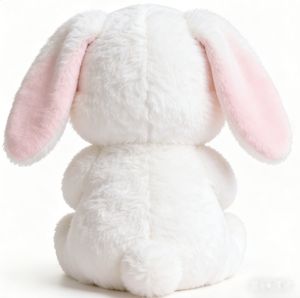 Peluche Lapin Blanc Mignon à Oreilles Tombantes avec Rembourrage en Polyester et Coton PP, Design Animal Créatif, Cadeau d'Anniversaire pour Enfants - Product Image 3